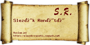 Slezák Renátó névjegykártya